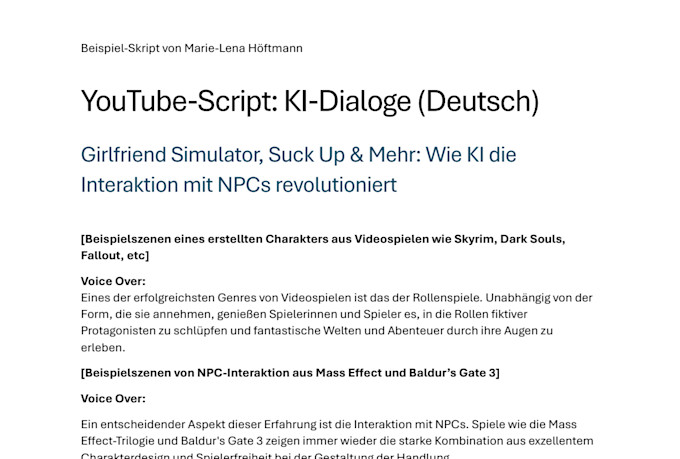 write a script for your youtube video about gaming